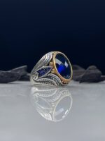 Blue Zircon Silver Ring #027