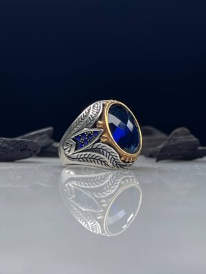 Blue Zircon Silver Ring