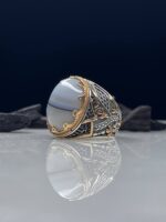 Yemeni Aqeeq Silver Ring #031
