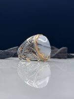 Yemeni Aqeeq Silver Ring #031 - Image 3