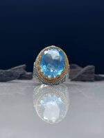 Aquamarine Silver Ring #032 - Image 2