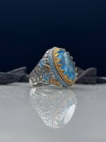 Aquamarine Silver Ring #032 - Image 3