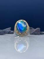 Cat's Eye Silver Ring #033 - Image 2