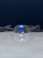 Blue Zircon Silver Ring #035 - Image 4