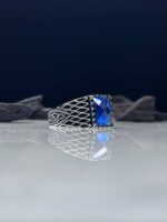 Blue Zircon Silver Ring #035 - Image 5