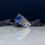 Blue Zircon Silver Ring #035