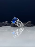 Blue Zircon Silver Ring #035