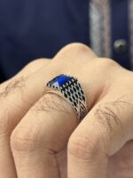 Blue Zircon Silver Ring #035 - Image 2