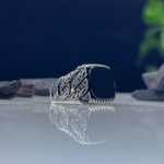 Black Onyx Stone Silver Ring #043