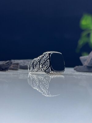 Black Onyx Stone Silver Ring