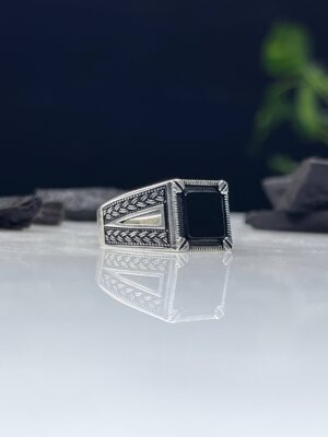 Black Onyx Stone Silver Ring