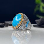 Turquoise Stone Silver Ring #046