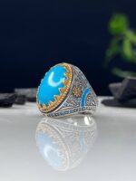 Turquoise Stone Silver Ring #046