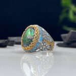 Mystic Topaz Stone Silver Ring #048