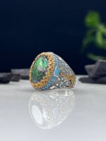 Mystic Topaz Stone Silver Ring #048