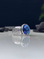 Blue Zircon Silver Ring #052 - Image 3