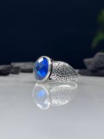 Blue Zircon Silver Ring #052 - Image 4