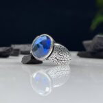 Blue Zircon Silver Ring #052