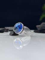 Blue Zircon Silver Ring #052