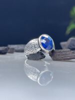 Blue Zircon Silver Ring #052 - Image 5