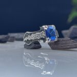 Blue Zircon Silver Ring #053