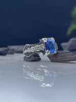 Blue Zircon Silver Ring #053