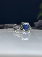 Blue Zircon Silver Ring #053 - Image 2