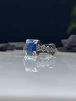 Blue Zircon Silver Ring #053 - Image 4