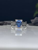 Blue Zircon Silver Ring #053 - Image 5
