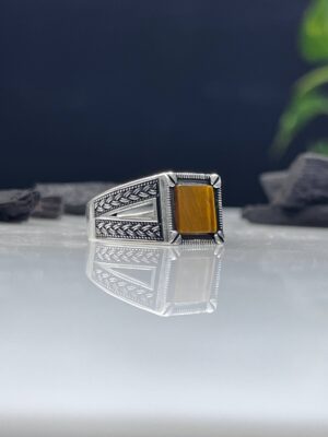 Tiger Eye Stone Silver Ring