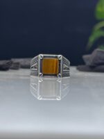 Tiger Eye Stone Silver Ring #064 - Image 2