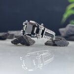 Black Zircon Stone Silver Ring #066