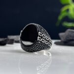 Black Onyx Stone Silver Ring #068