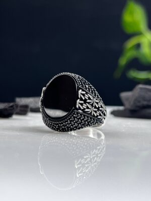 Black Onyx Stone Silver Ring