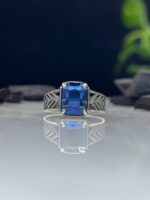 Blue Zircon Stone Silver Ring #071 - Image 2