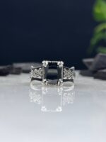 Black Zircon Stone Silver Ring #075 - Image 4