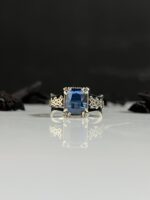Blue Zircon Stone Silver Ring #099 - Image 2