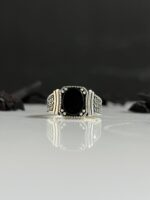 Black Onyx Stone Silver Ring #094 - Image 3