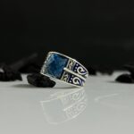 Blue Zircon Stone Silver Ring #103