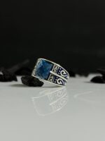 Blue Zircon Stone Silver Ring #103