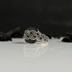 Black Onyx Stone Silver Ring #095