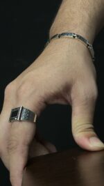 Black Mina Silver Ring #097 - Image 4