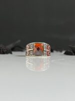 Red Zircon Stone Silver Stone #092