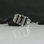 Black Zircon Stone Silver Ring #087