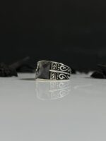 Black Zircon Stone Silver Ring #100 - Image 2