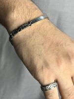 Turkish Silver Link Bracelet #119 - Image 3