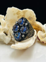 Mystic Topaz Stone Silver Ring #135