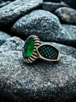 Green Zircon Stone Silver Ring #142