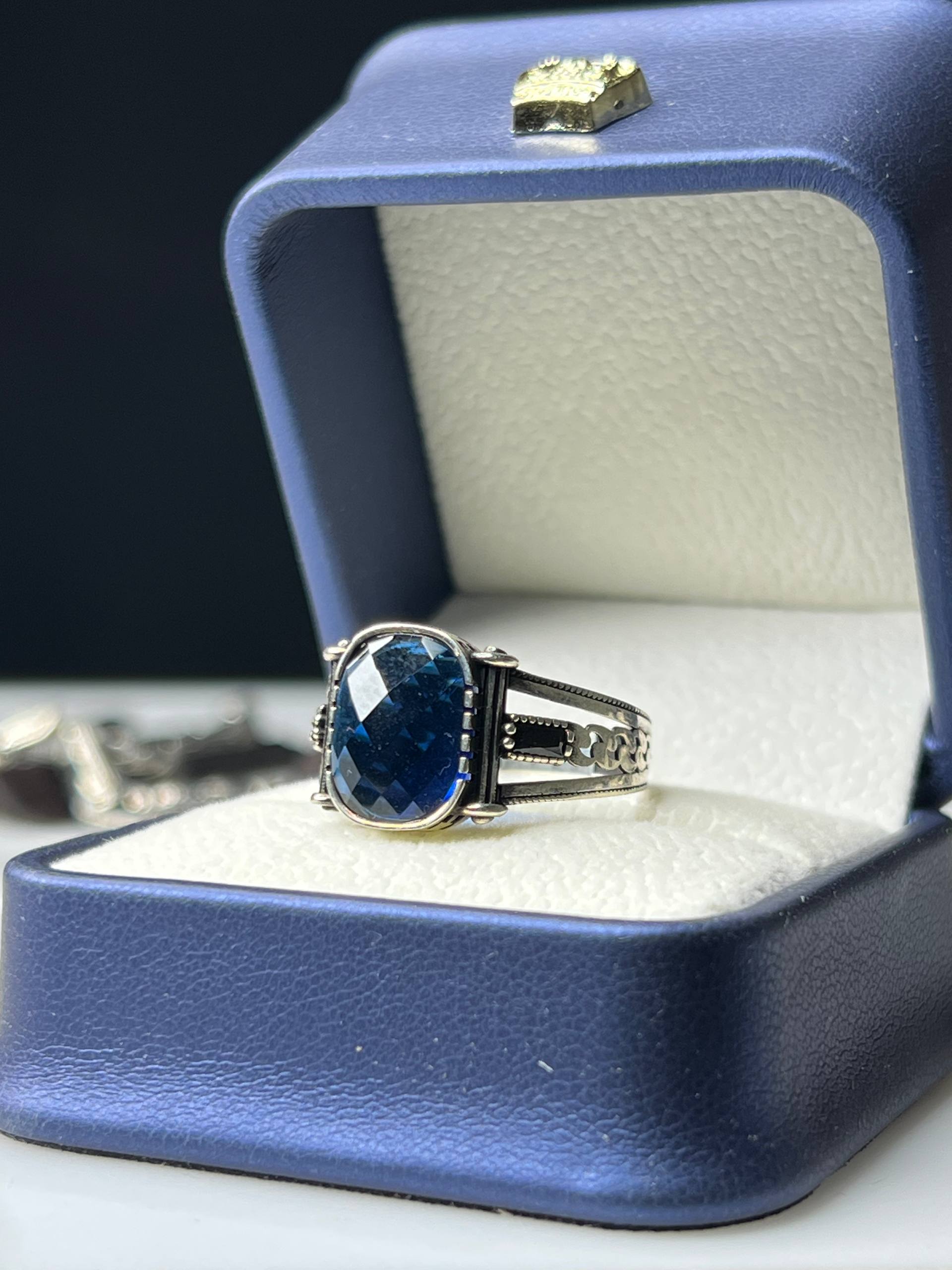 photo_10_2026-03-11_14-51-55 Blue Zircon Stone Silver Ring #104 - Image 1