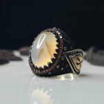 Yemeni Aqeeq Stone Silver Ring #105